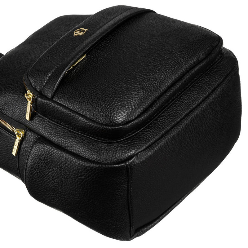 Elegancki plecak damski z bocznymi kieszeniami wykonany ze skóry ekologicznej w beżowym kolorze - Rovicky