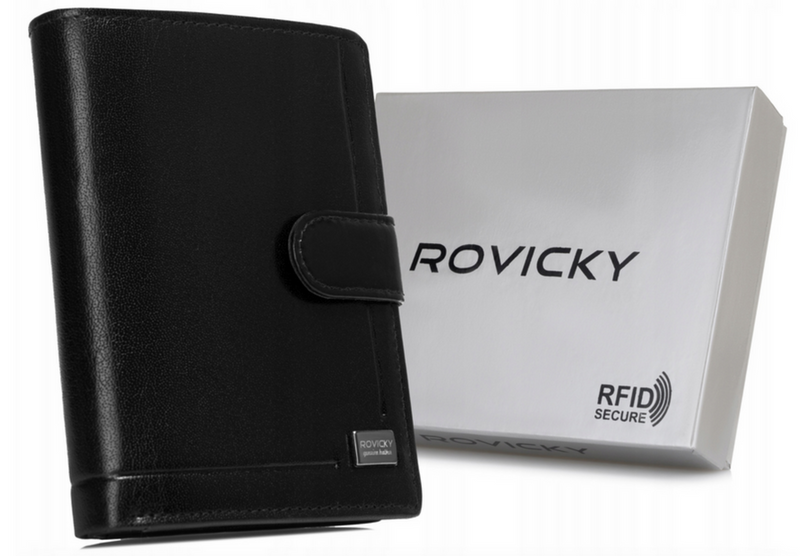 Duży elegancki skórzany męski portfel Rovicky RFID