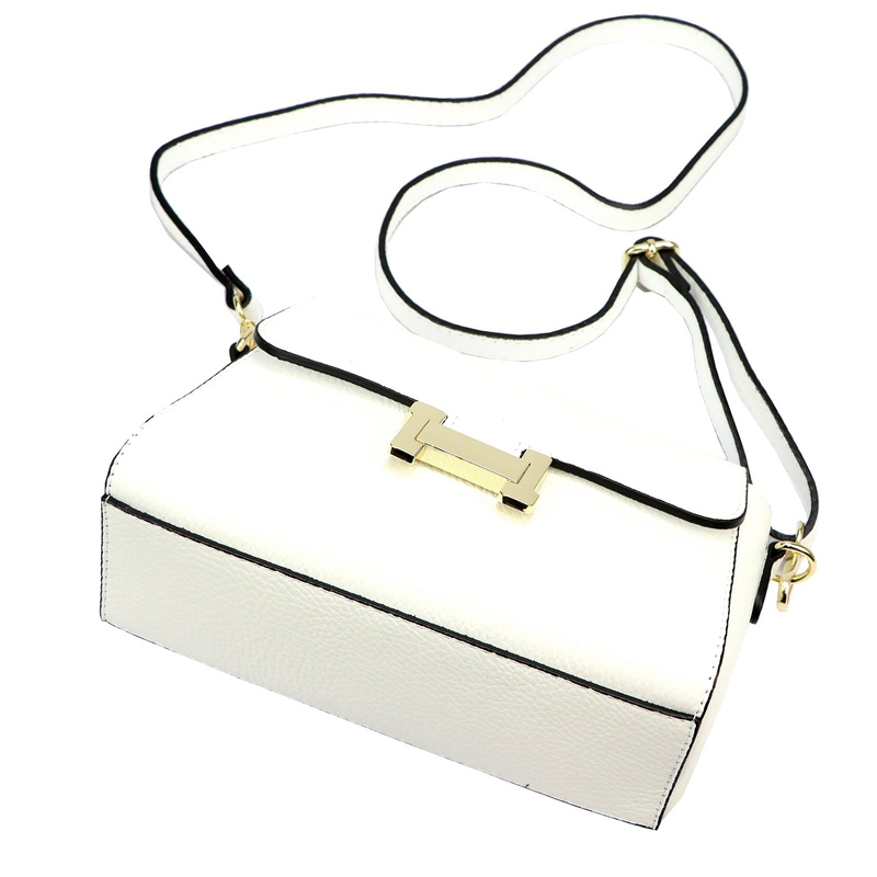 Luka damska listonoszka skóra naturalna torebka przez ramię z klapą