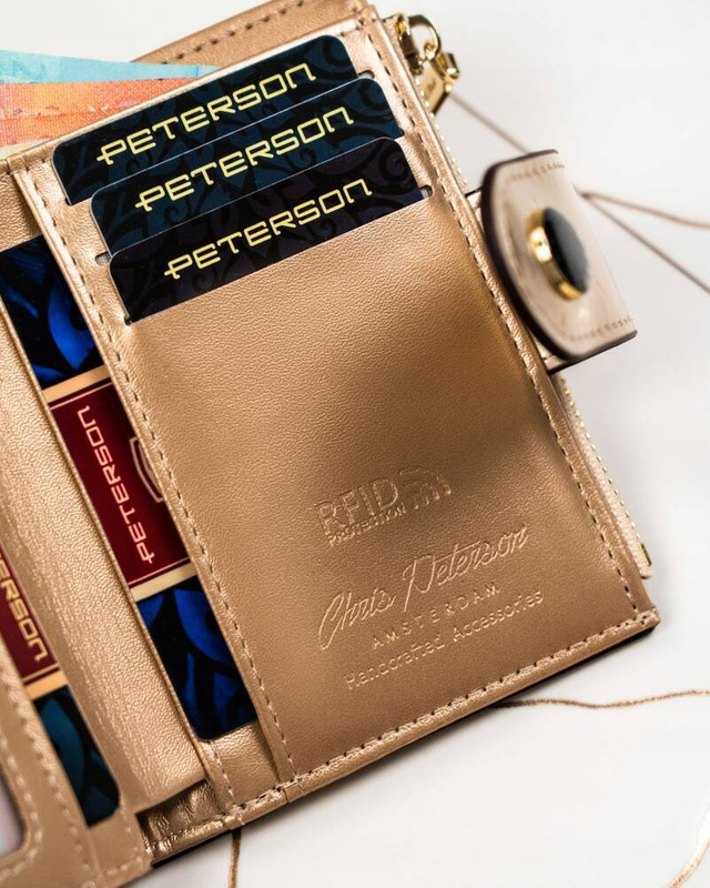 Zgrabny portfel damski ze skóry eko Peterson RFID