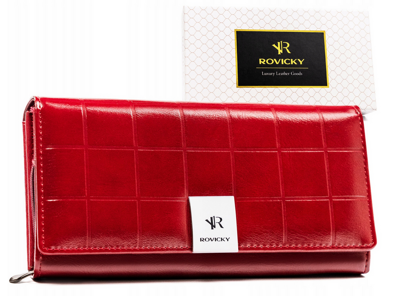 skóra naturalna + Damski portfel ze skóry ekologicznej Rovicky RPX-20A-3