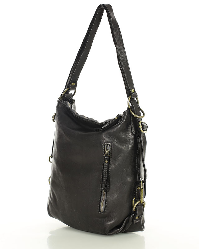 Torba skórzana dla wymagających z opcją plecak old school leather bag - MARCO MAZZINI czarny