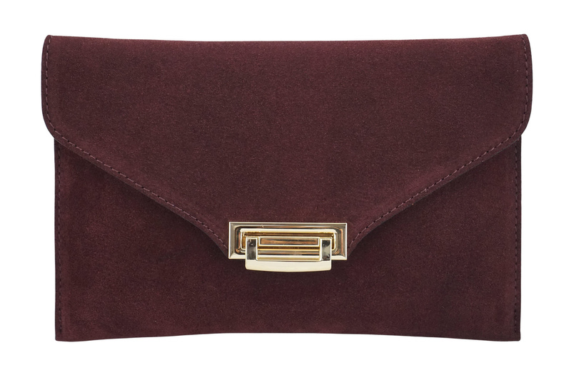 Stylowa kopertówka zamszowa Barberinis - Bordowa