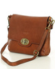 Legendarna torebka skórzana na ramię 2 w 1 genuine lether - MARCO MAZZINI brąz migdałowy