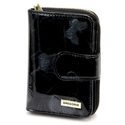 Gregorio portfel damski skóra naturalna lakierowana pionowa portmonetka