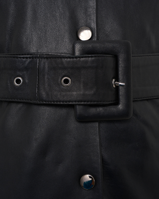 Bukowski Skórzany Płaszcz damski "Żaneta" trencz z paskiem na guziki