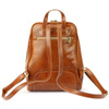 Florence Miejski Damski plecak skóra naturalna z kieszeniami na suwak