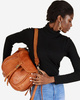 Marco Mazzini Torebka classic saddle bag ze skóry naturalnej na ramie brąz camel