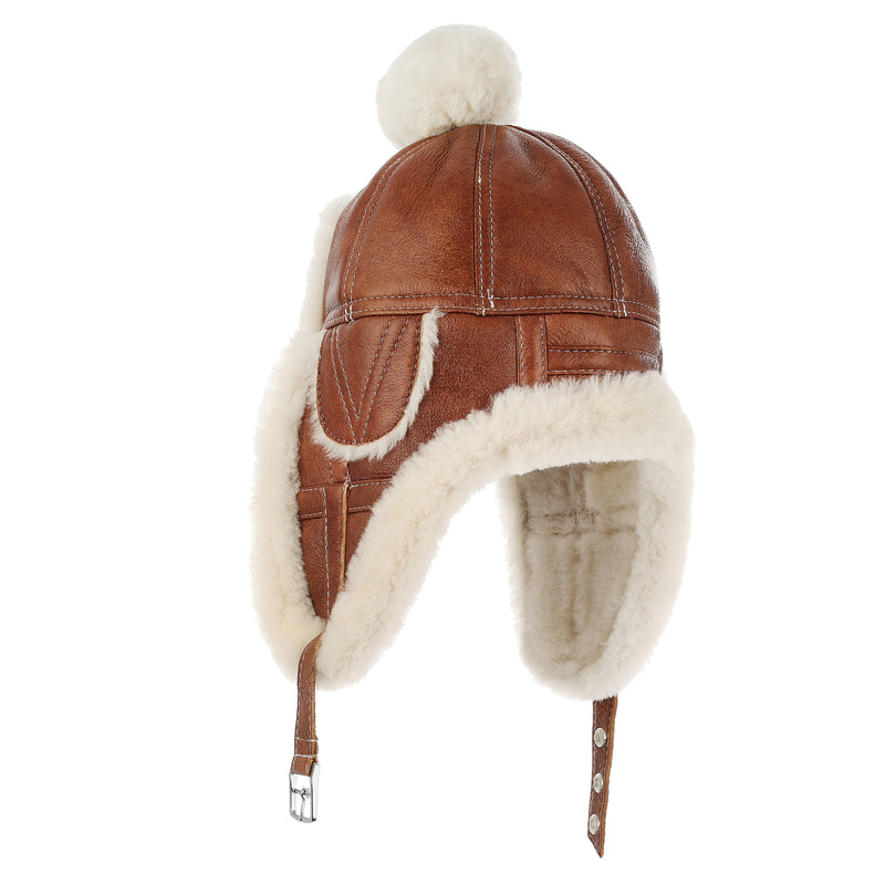 Ciepła pilotka kożuchowa czapka dziecięca Podhale