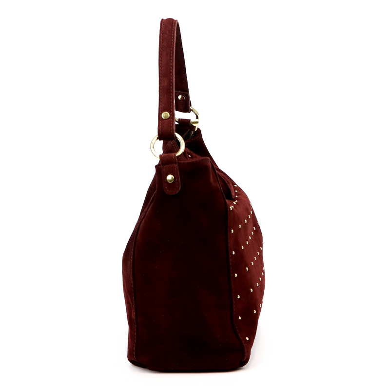 Vera Pelle damska torebka na ramię skóra naturalna zamsz listonoszka