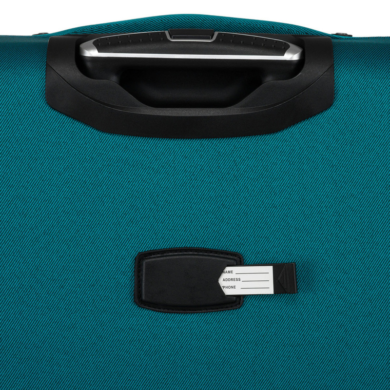 Duża walizka z praktycznej tkaniny poliestrowej w turkusowo-różowym - Peterson