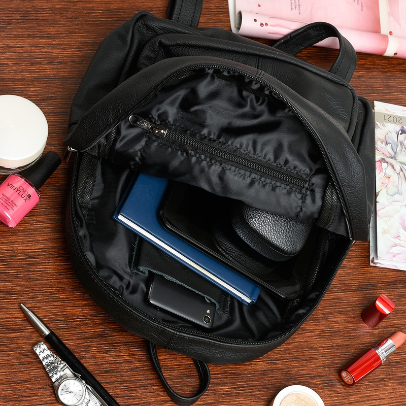 Czarny SKÓRZANY damski PLECAK polska produkcja Beltimore R33