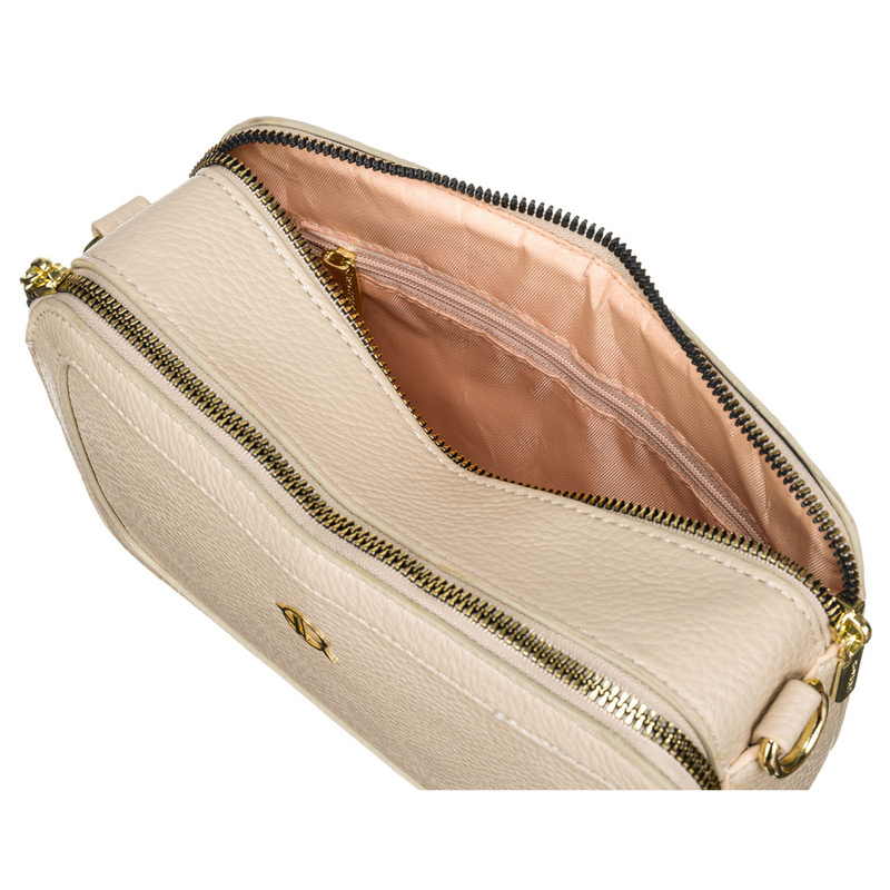 Miejska torebka damska na ramię w beżowym kolorze wykonana ze skóry ekologicznej - Rovicky