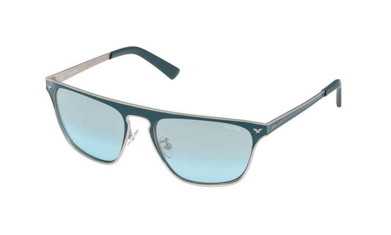 Okulary POLICE S897856S38X. Okulary przeciwsłoneczne, Kolor niebieski srebrny. Kobieta.