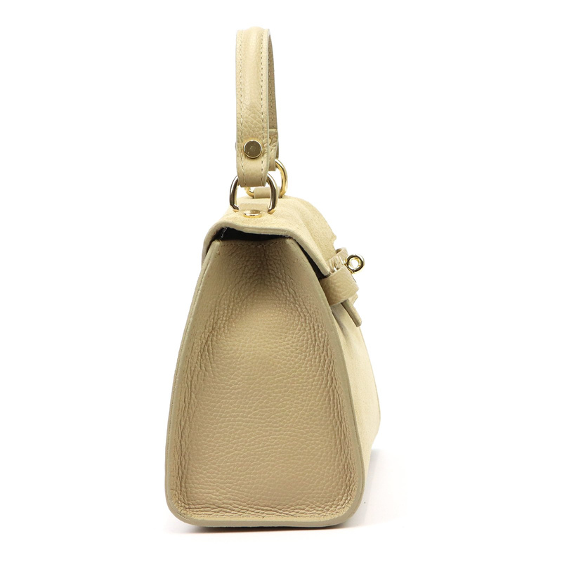 Vera Pelle Torebka Skórzana Kuferek Damski Zamsz Listonoszka Mała