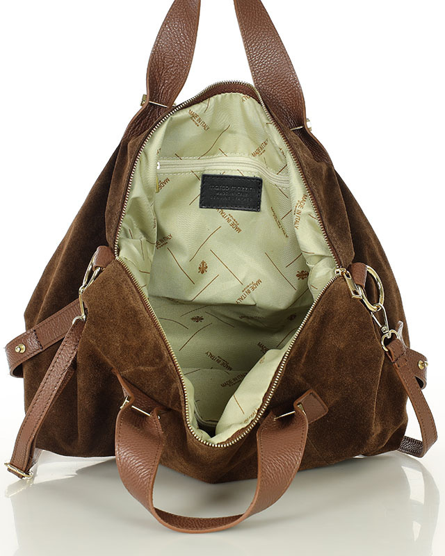 Torebka damska worek hobo bag skóra naturalna - MARCO MAZZINI czarna