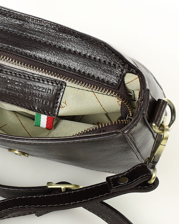 Torebka skórzana crossbody bag MAZZINI VERONA - brąz caffe