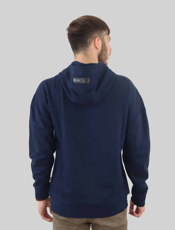 BLUZA PLEIN SPORT BEZ ZAMKA MĘSKA NIEBIESKA
