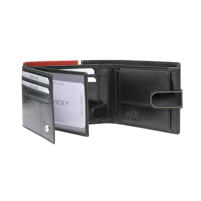 Skórzany męski portfel Rovicky 323L-RBA-D RFID