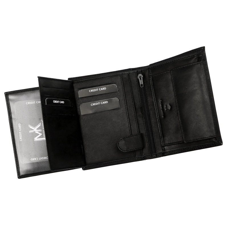 Skórzany męski portfel Money Kepper CDD 5601 SKULL