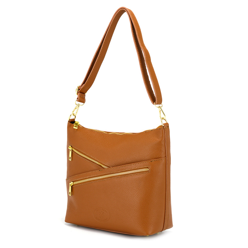 MiaMore damska listonoszka skóra naturalna torba na ramię z kieszeniami