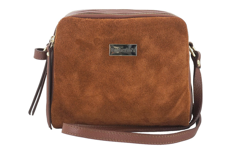 Damska skórzana listonoszka włoska Brązowa ciemna