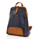 Florence Miejski Damski plecak skóra naturalna z kieszeniami na suwak