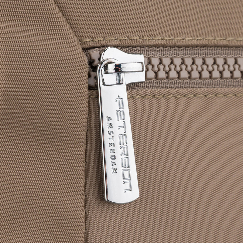 Listonoszka damska z poliestru w ciemnobeżowym kolorze, dwukomorowa - Peterson