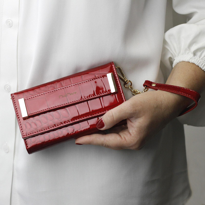 MiaMore etui na telefon Iphone 11 case skóra naturalna lakierowana pasek