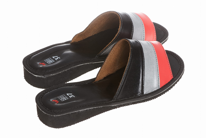 Wójciak Podhale damskie kapcie skóra naturalna klin o wysokości 2,5 cm