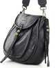 Marco Mazzini Torebka classic saddle bag ze skóry naturalnej na ramie czarna