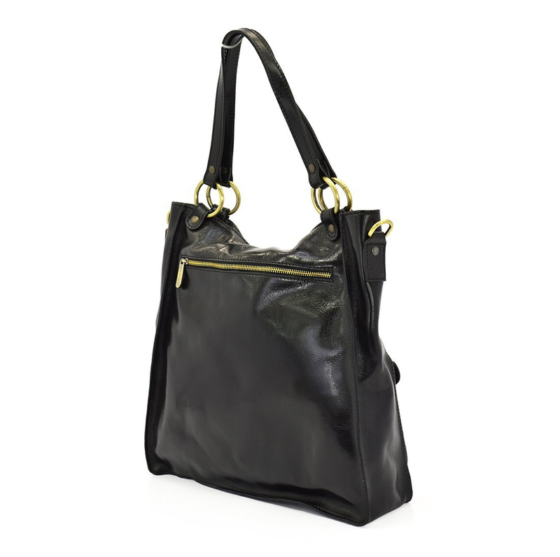 Skórzana duża torebka na ramię shopperbag premium
