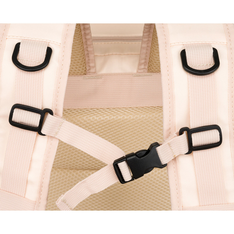 Plecak podróżny z portem USB wykonany z poliestru w beżowym kolorze - Peterson