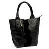 Vera Pelle shopperbag damska skóra naturalna wzór krokodyla duża torebka
