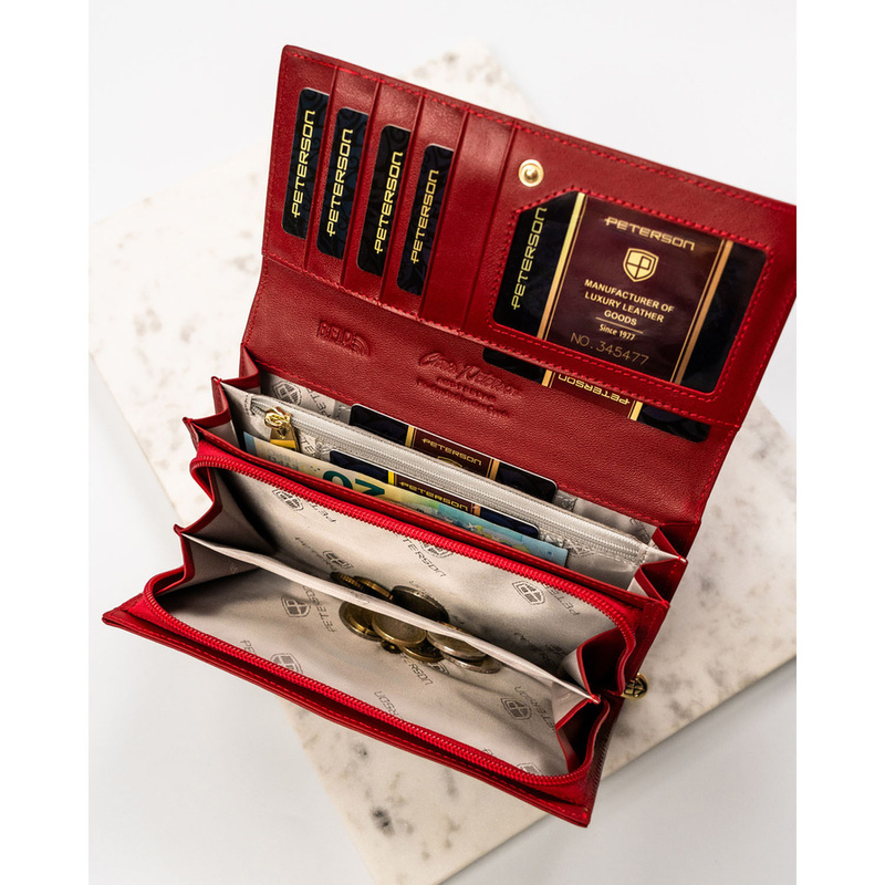Skórzany damski portfel Peterson PTN BC-42106
