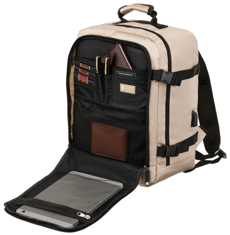 Pojemny, podróżny plecak kabinowy z portem USB - Peterson