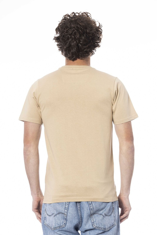 T-SHIRT M�SKI Z KR�TKIM R�KAWEM KLASY CAVALLI BE�OWY