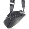 Torba skórzana na dwa zamki crossbody camera bag - MARCO MAZZINI czarny