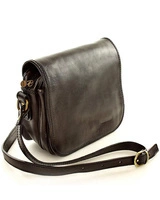 Włoska torebka listonoszka skórzana z klapą MARCO MAZZINI - Alabama Classico czarny