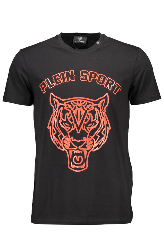 T-SHIRT MĘSKI Z KRÓTKIM RĘKAWEM PLEIN SPORT CZARNY