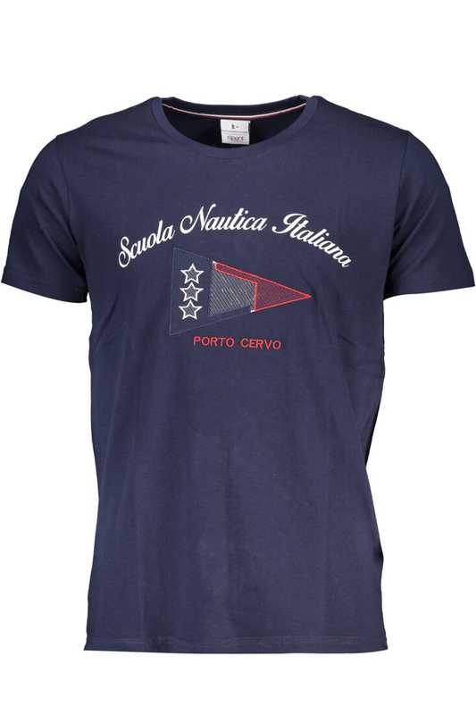 NIEBIESKI MĘSKI T-SHIRT Z KRÓTKIM RĘKAWEM SZKOŁA MORSKA