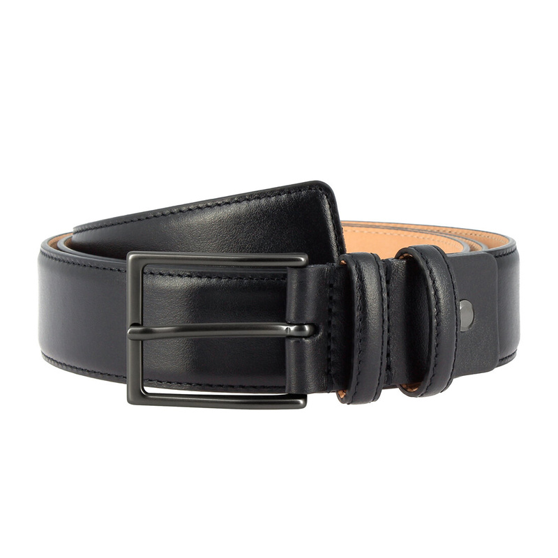 Nuvola Pelle Męski Pasek Skórzany Pełnoziarnisty Made in Italy Miękka Skóra Cielęca Elegancki Pasek H 34mm z Metalową Klamrą