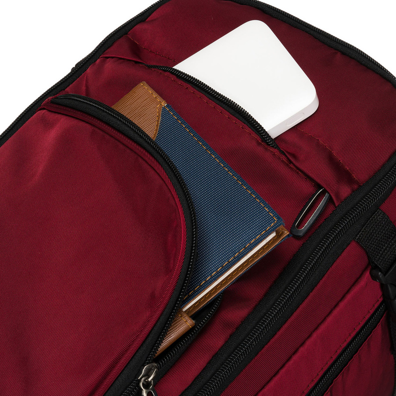 Burgundowy plecak podróżny z poliestru - Peterson