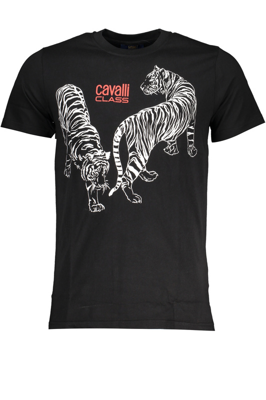 T-SHIRT MĘSKI Z KRÓTKIM RĘKAWEM KLASY CAVALLI CZARNA