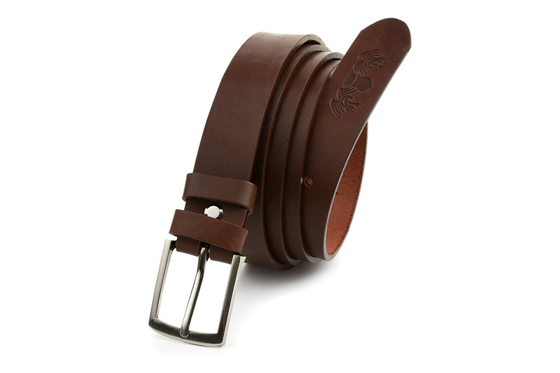 Beltimore skórzany licowy wąski pasek męski brązowy A79 : Kolory - brązowy, beżowy, Rozmiar pasków - r.85-100 cm