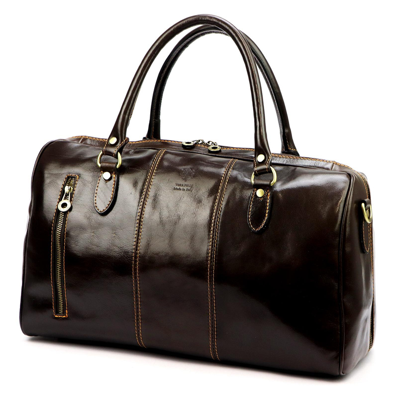 Gregorio podróżna torba skóra naturalna torba weekendowa duża z paskiem