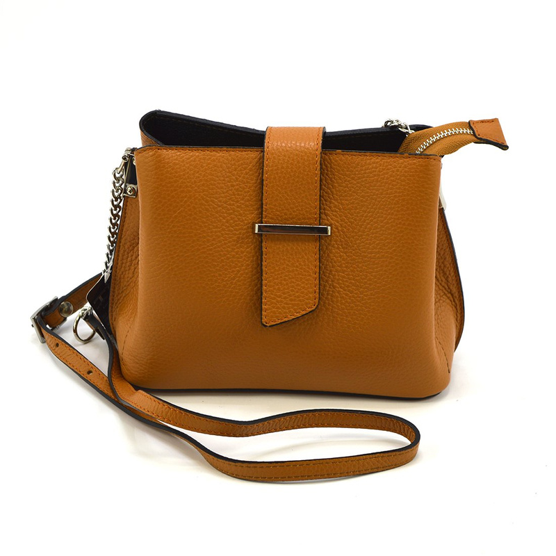 Skórzana elegancka damska listonoszka na ramię