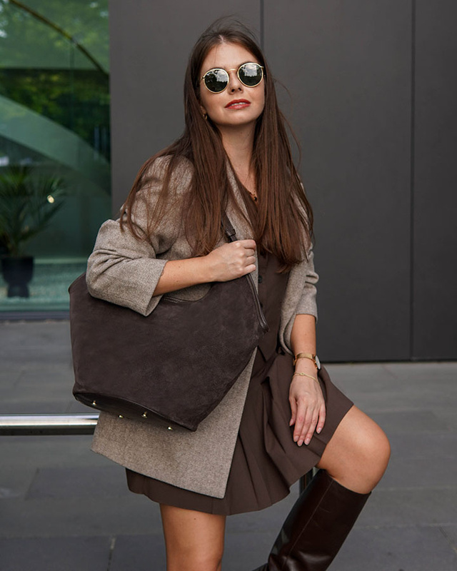 Torebka damska worek hobo bag skóra naturalna - MARCO MAZZINI czarna