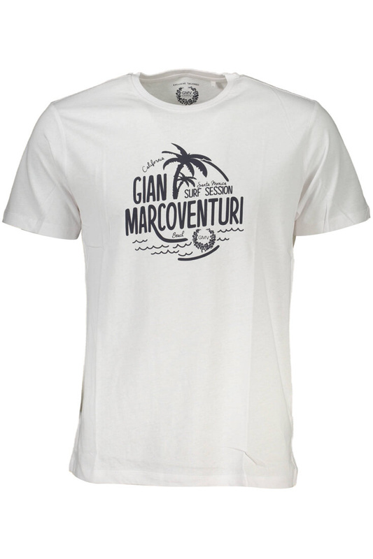 GIAN MARCO VENTURI MĘSKI T-SHIRT Z KRÓTKIM RĘKAWEM, BIAŁY