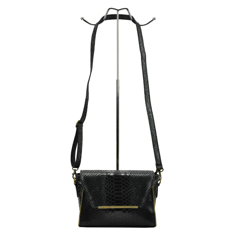 Vera Pelle damska listonoszka skórzana torebka na ramię skóra krokodyla